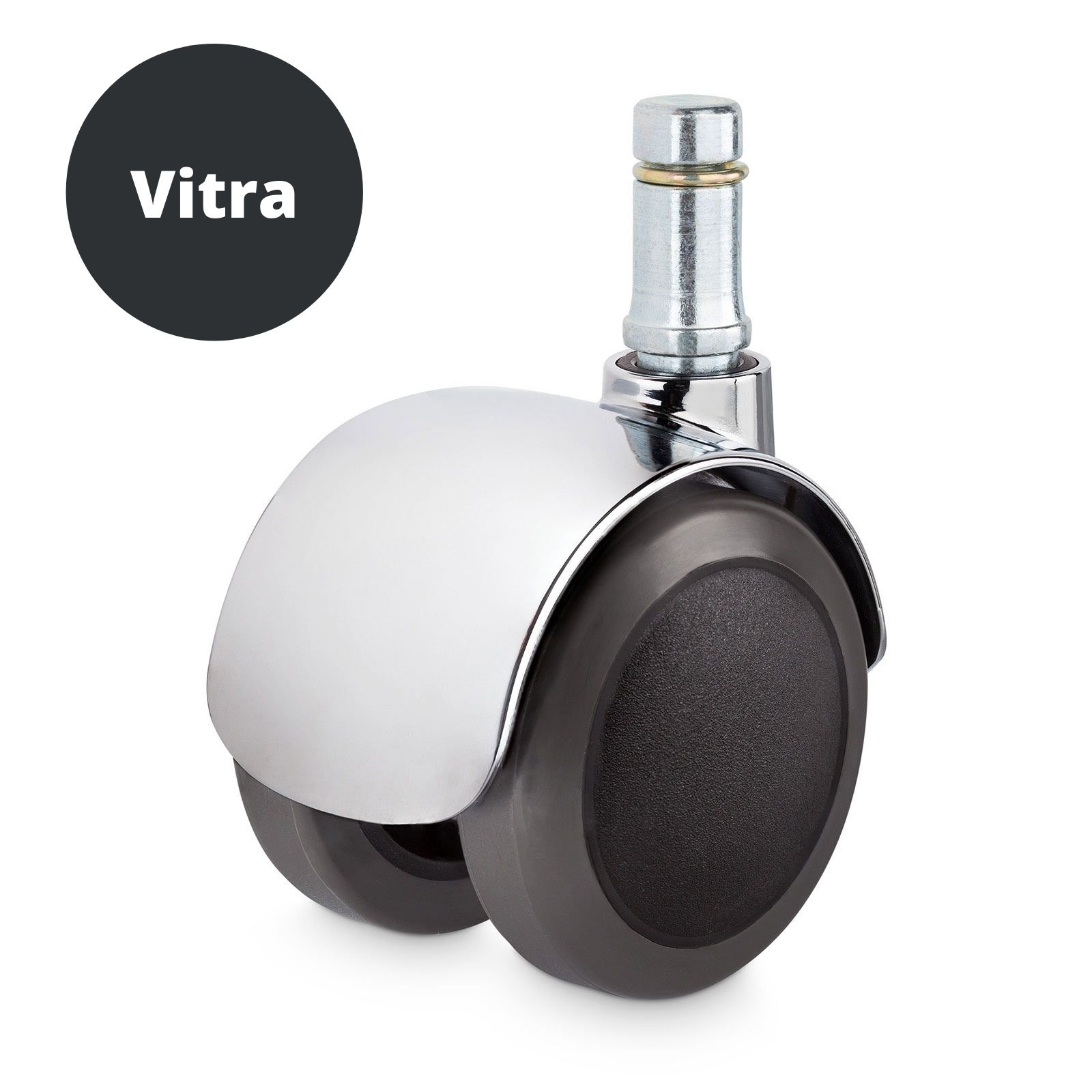 Hartbodenrollen mit Chrome-Kappe passend für Vitra EA-Modelle und Lobby Chair 