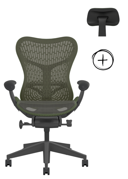 Herman Miller Mirra 2 Graphite inkl. Atlas Headrest