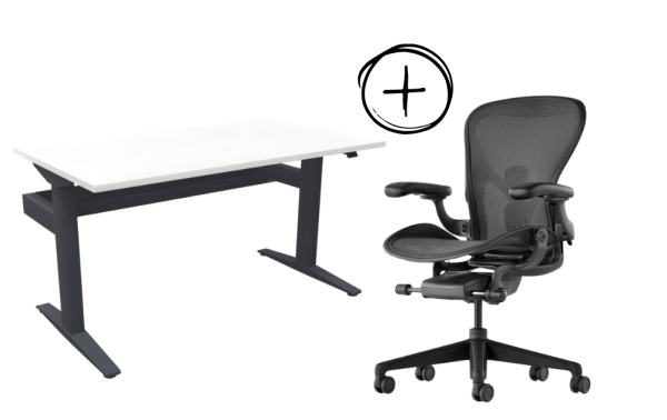 Aeron Remastered Graphite + Ratio Schreibtisch