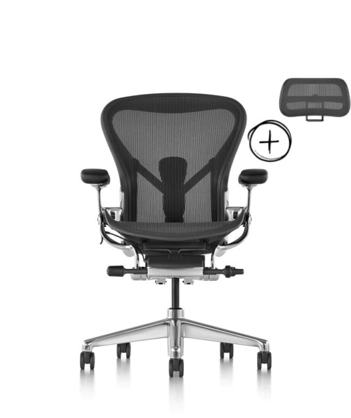 Aeron Remastered Aluminium inkl. Atlas Headrest