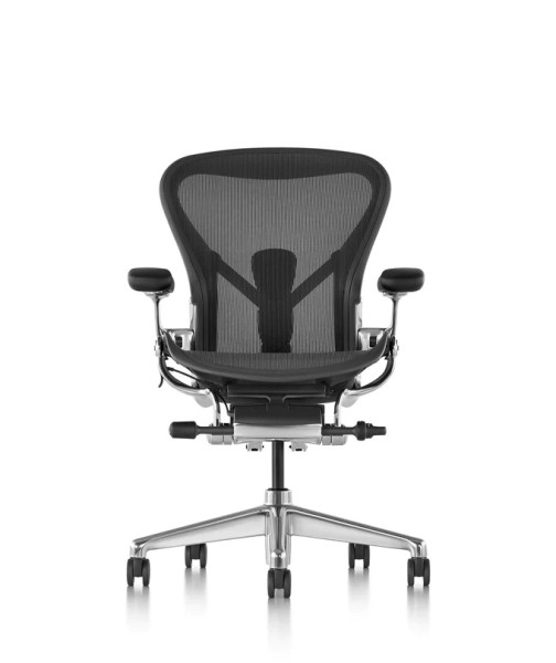 B Aeron Remastered Graphite Chair / high / full tilt / adj arms