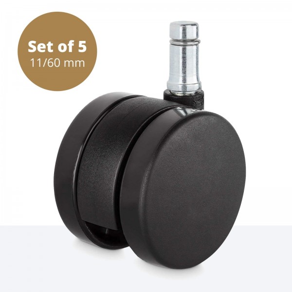 Teppichbodenrollen – 11mm Ø Stift und 60mm Ø Rolle im 5er-Set